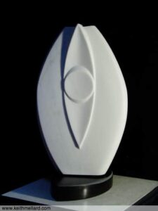 Sculpture based on 'vesica piscis' shape