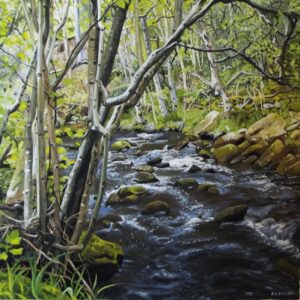 'Woodland stream, Goathland' Original painting
